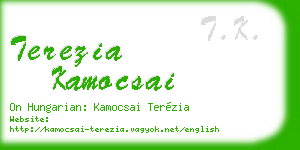 terezia kamocsai business card